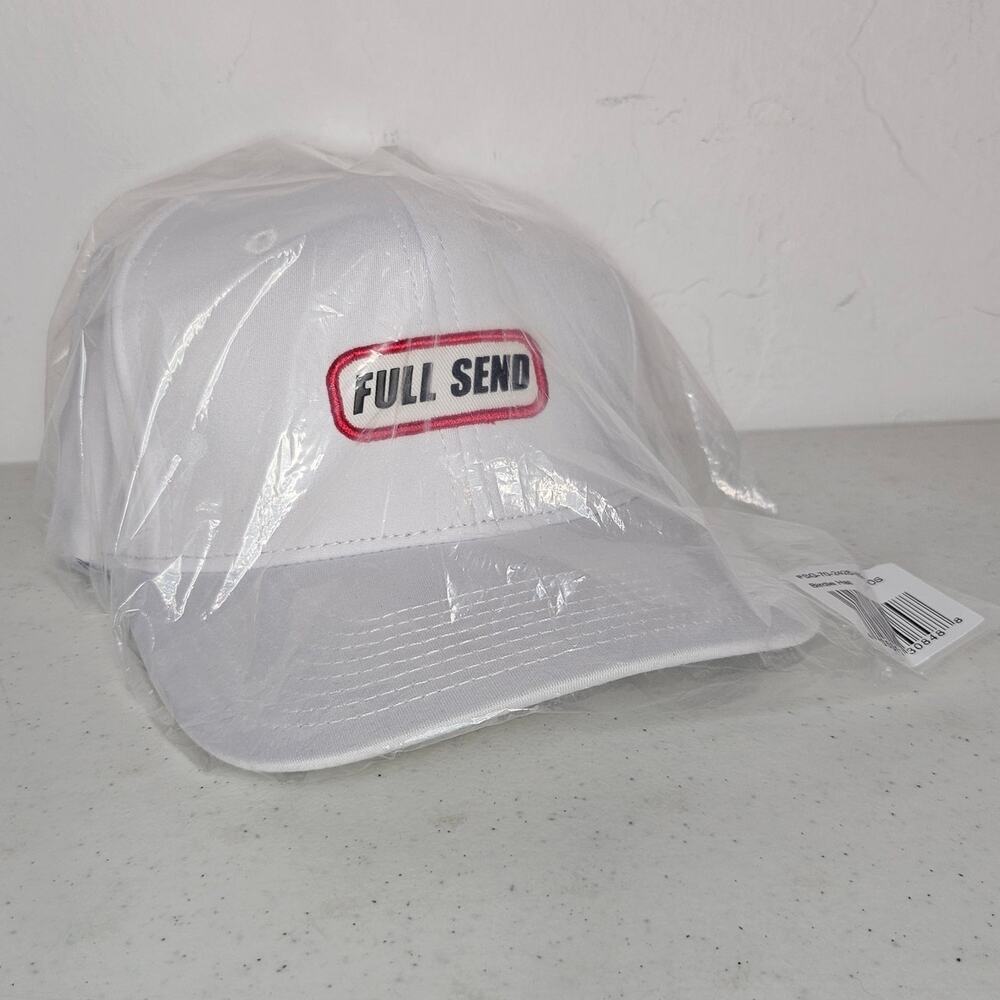 Full Send Golf Birdie Snapback Hat White Adjustable NWT Embroidered Cap